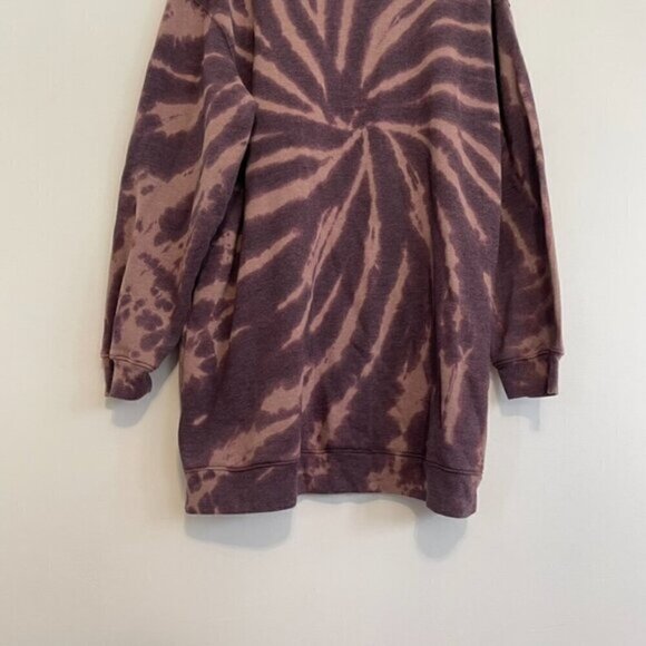 ZELLA Cali Tie Dye Cotton Blend Sweatshirt Dress Purple Mauve ish Long Sleeve L - Picture 4 of 12